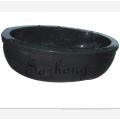 Cheap price custom freestanding bathtub natural stone black solid marble bathtub